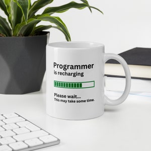 Programmer Mug-Programmer Gift-Funny Programmer Present-Programmer Is Recharging-Programmer Joke Mug-Sarcastic Programmer Gift