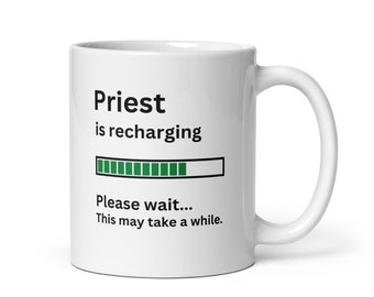 Mug personnalisé de cadeau de prêtre-tasse personnalisée pour le prêtre-prêtre recharge la tasse de café-tasse de café amusante pour le cadeau de prêtre-anniversaire pour le prêtre