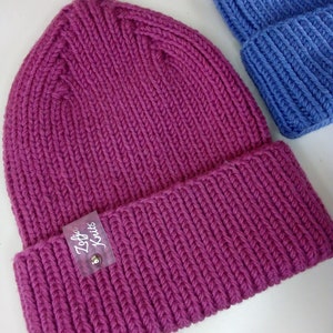 Handmade Knitted 100 % Merino Wool Kids Beanie. Different Colors