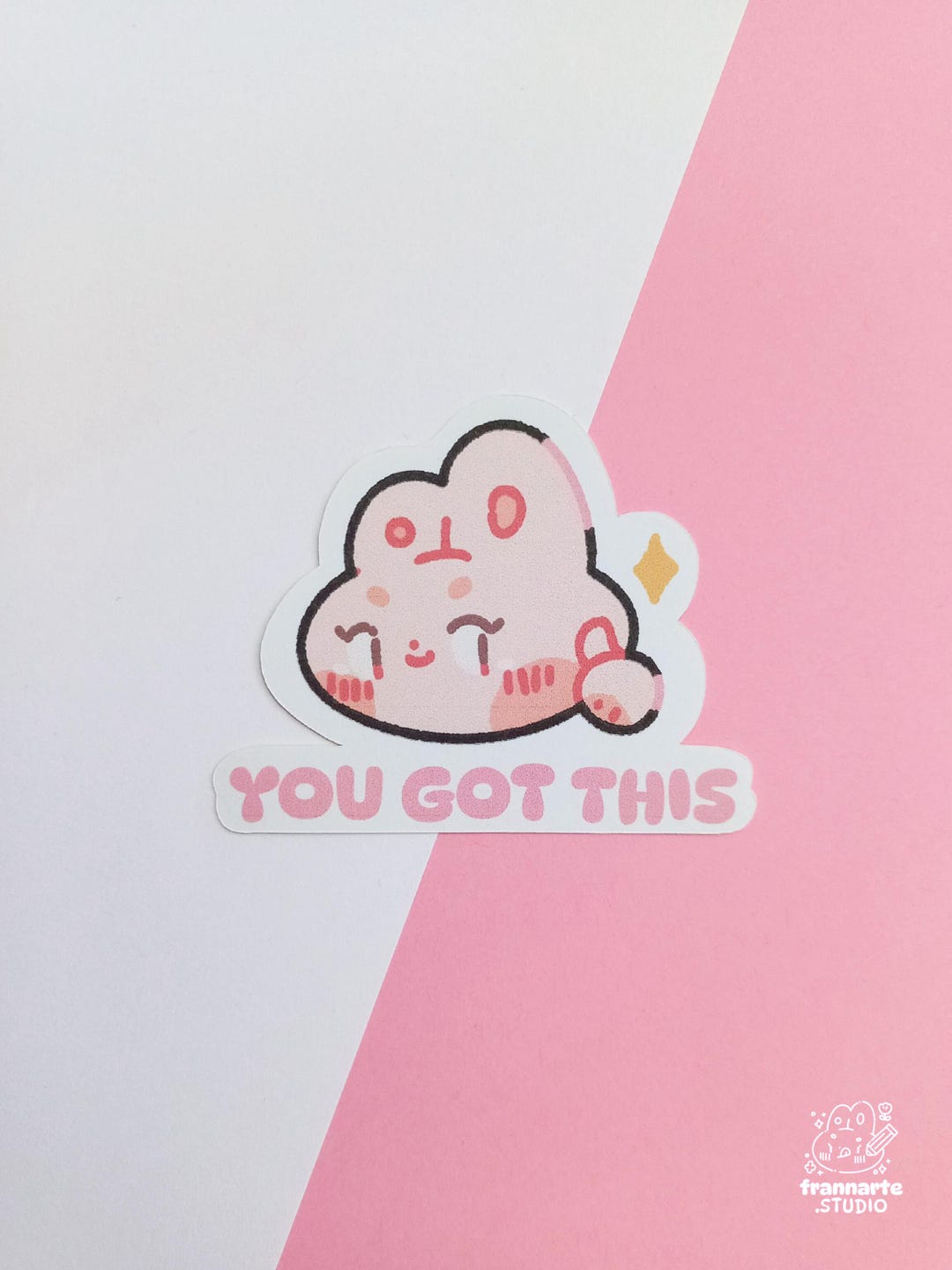 Motivational Rabbit Sticker / Positive Kawaii Animal Stickers for ...