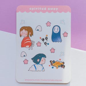 La Cittá Incantata Mini Foglio Adesivi / Adesivi Ghibli Kawaii per Planner, Bullet Journal, Scrapbooking