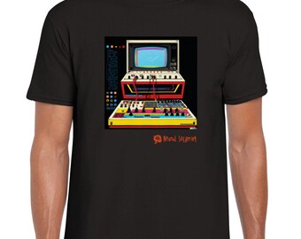 80s Arcade Modular (Black Unisex Crewneck T-shirt)