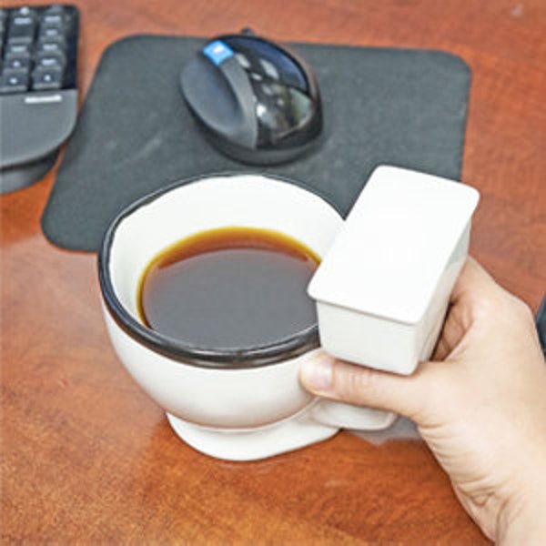 Decor - Toilet Coffee Mug/Cup-Ceramic-Tea/Beverage/Candies-10 Ounces-Hilarious