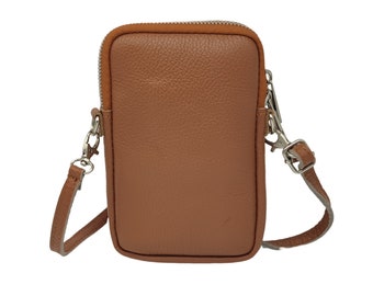 ZIP - Shoulder bag / Phone pouch bag in cowhide leather