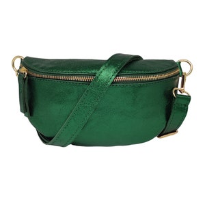 Half Moon Iridescent Leather Fanny Pack - Color of your choice