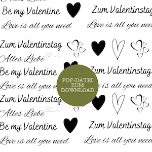 Candle foil PDF Valentine&#39;s Day I candle tattoo I water slide foil I FILE Valentine&#39;s Day DIN A4