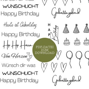 Candle foil PDF birthday I candle tattoo I water slide foil birthday I FILE Download DIN A4