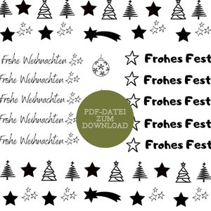 Candle foil PDF Christmas I Candle tattoo I Water slide foil Christmas I FILE Din A4