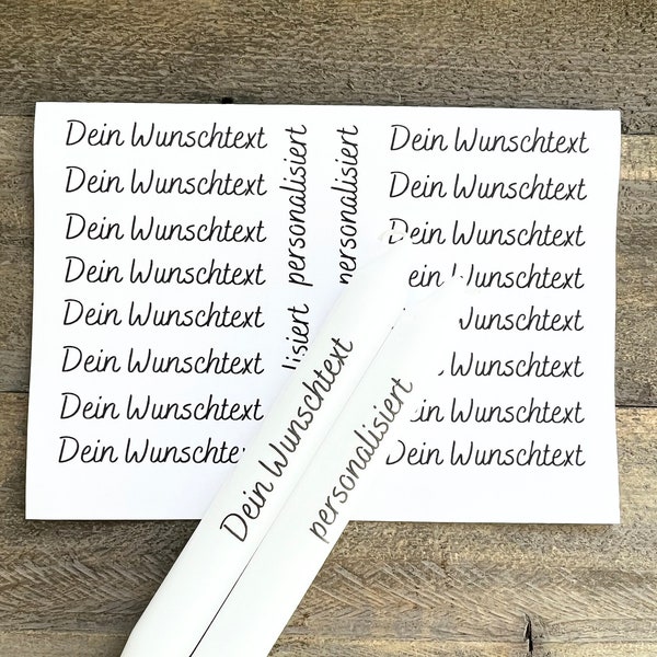 Kerzenfolie personalisiert I Kerzentattoo I Wasserschiebefolie Wunschtext I Din A5 oder Din A4