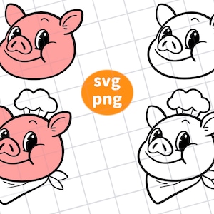 chef pig drawing,pig png,pig svg,pig illustration,pig lineart,cute cartoon pig,cartoon chef pig,smiling pig,anime pig,pig logo,cute pig