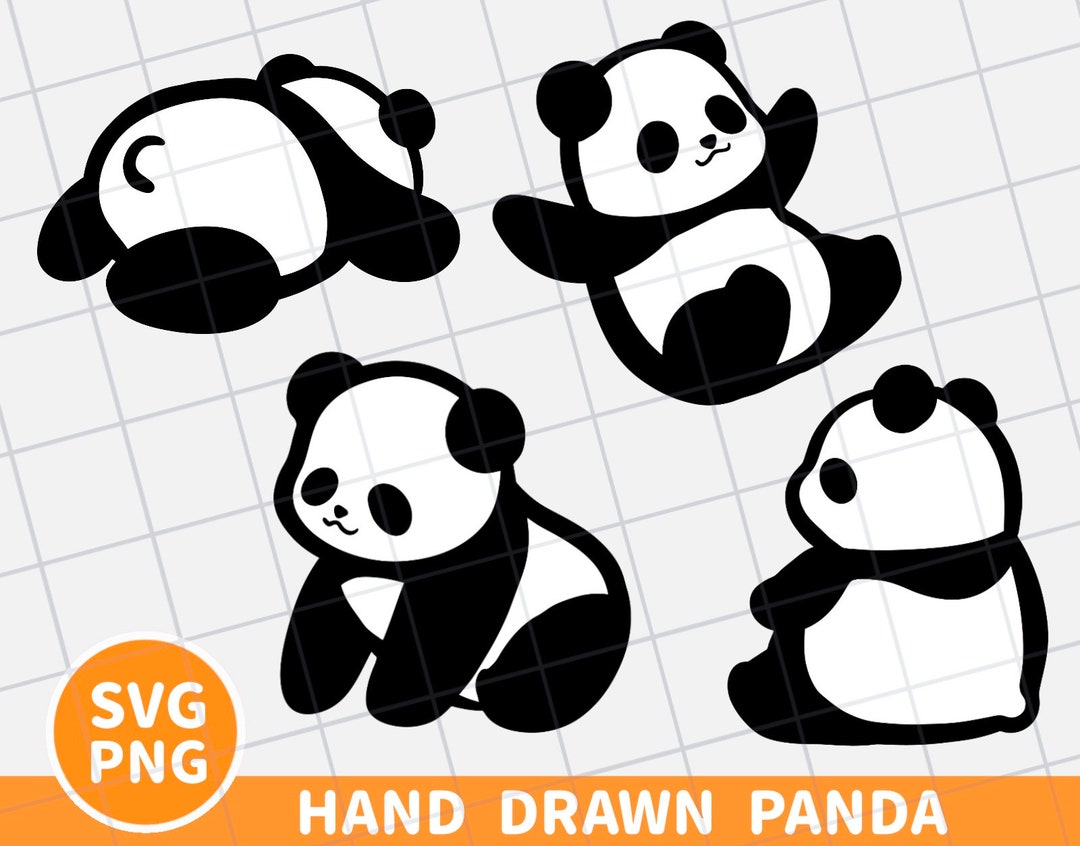 Cute Panda Svg Png Bundle, Baby Panda Digital Clipart, Kawaii Panda Svg ...