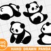 Cute Panda Svg Png Bundle, Baby Panda Digital Clipart, Kawaii Panda Svg ...