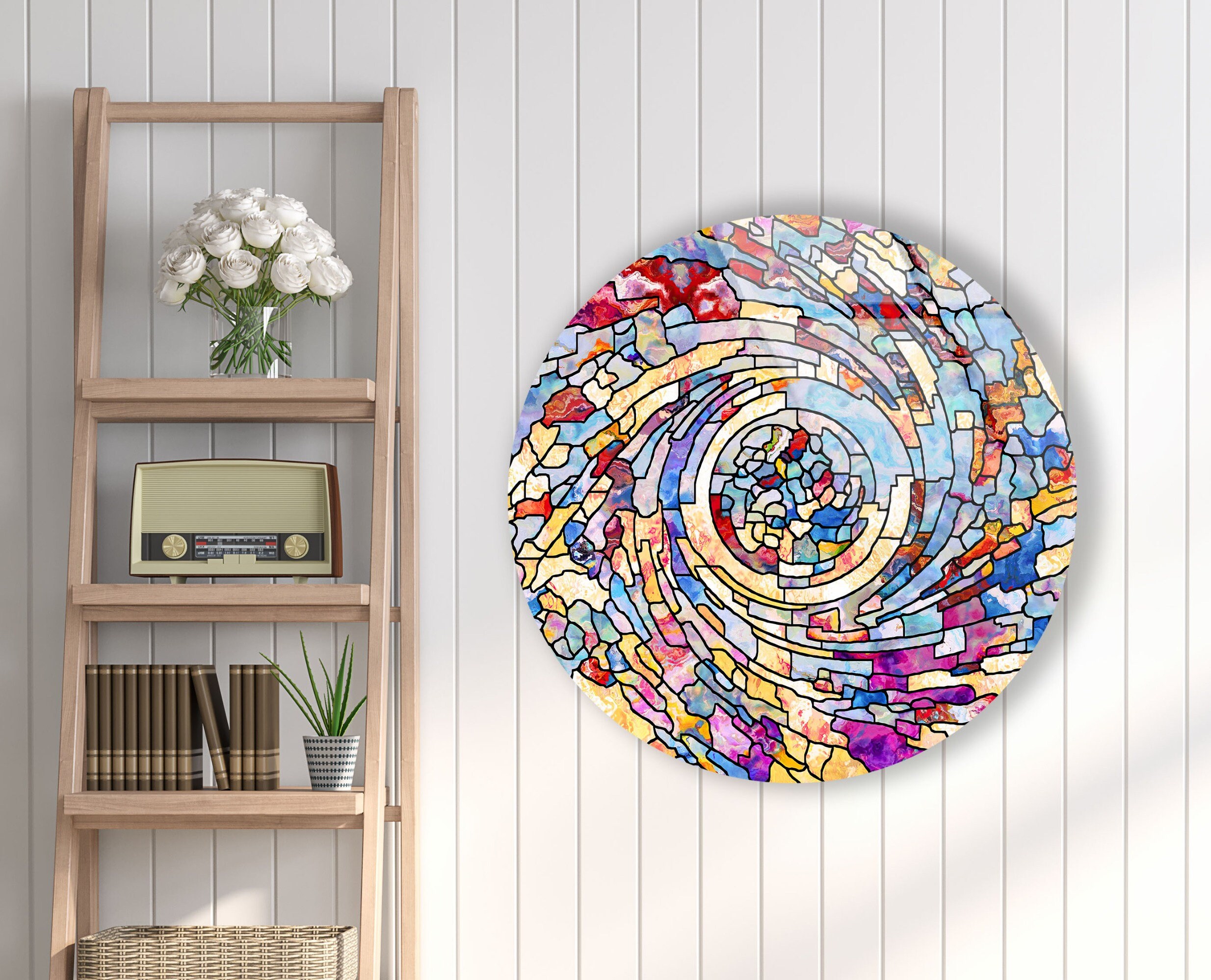 Tempered Glass Wall Artround Wall Art circle Wall Etsy