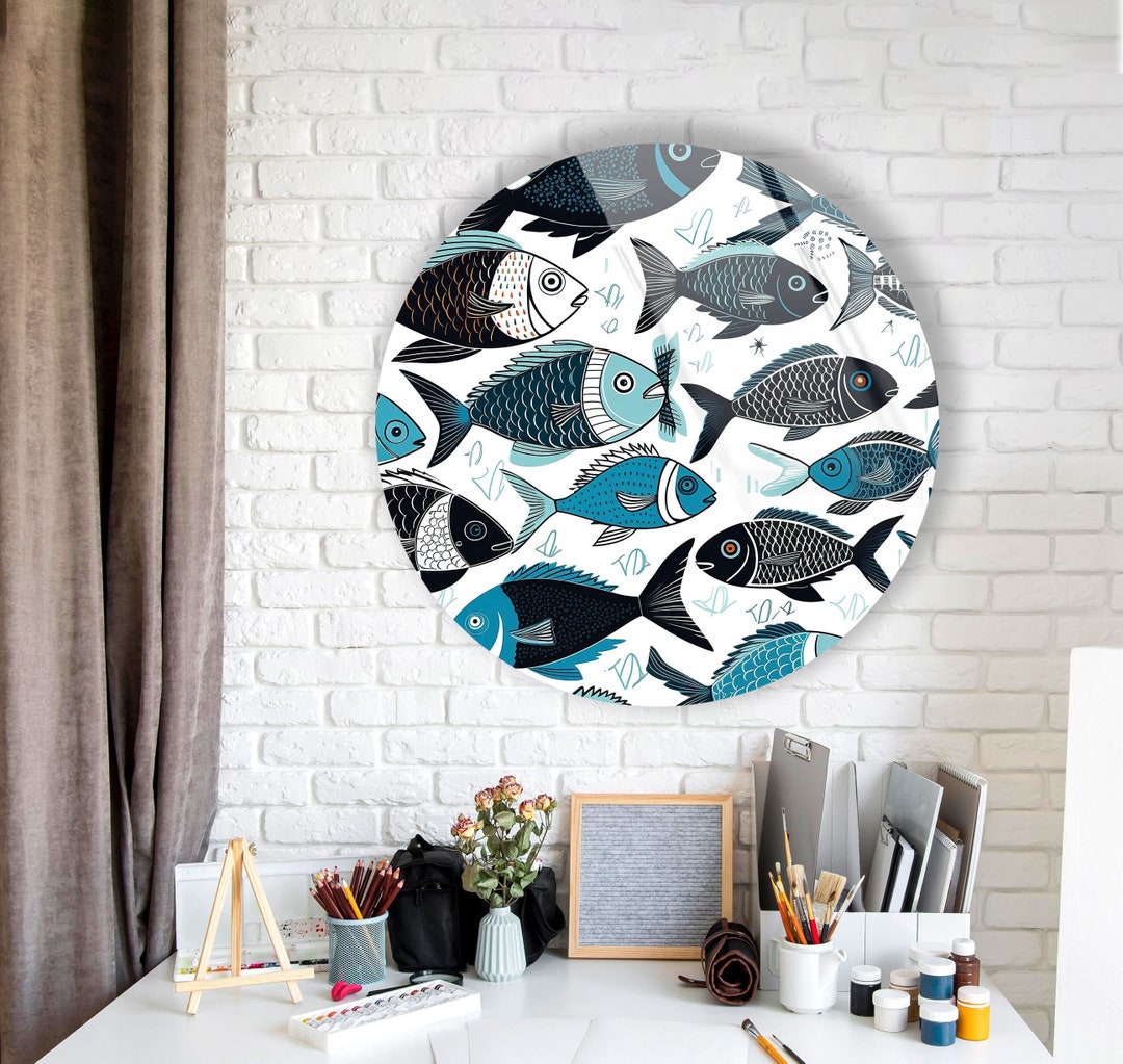 Tempered Glass Wall Artround Wall Art Giftcircle Wall Etsy