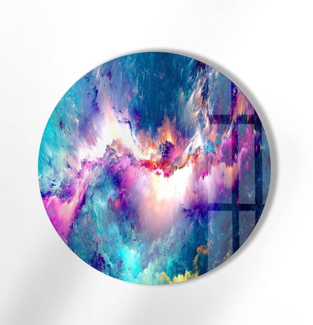 Tempered Glass Wall Artround Wall Art Giftcircle Wall Etsy