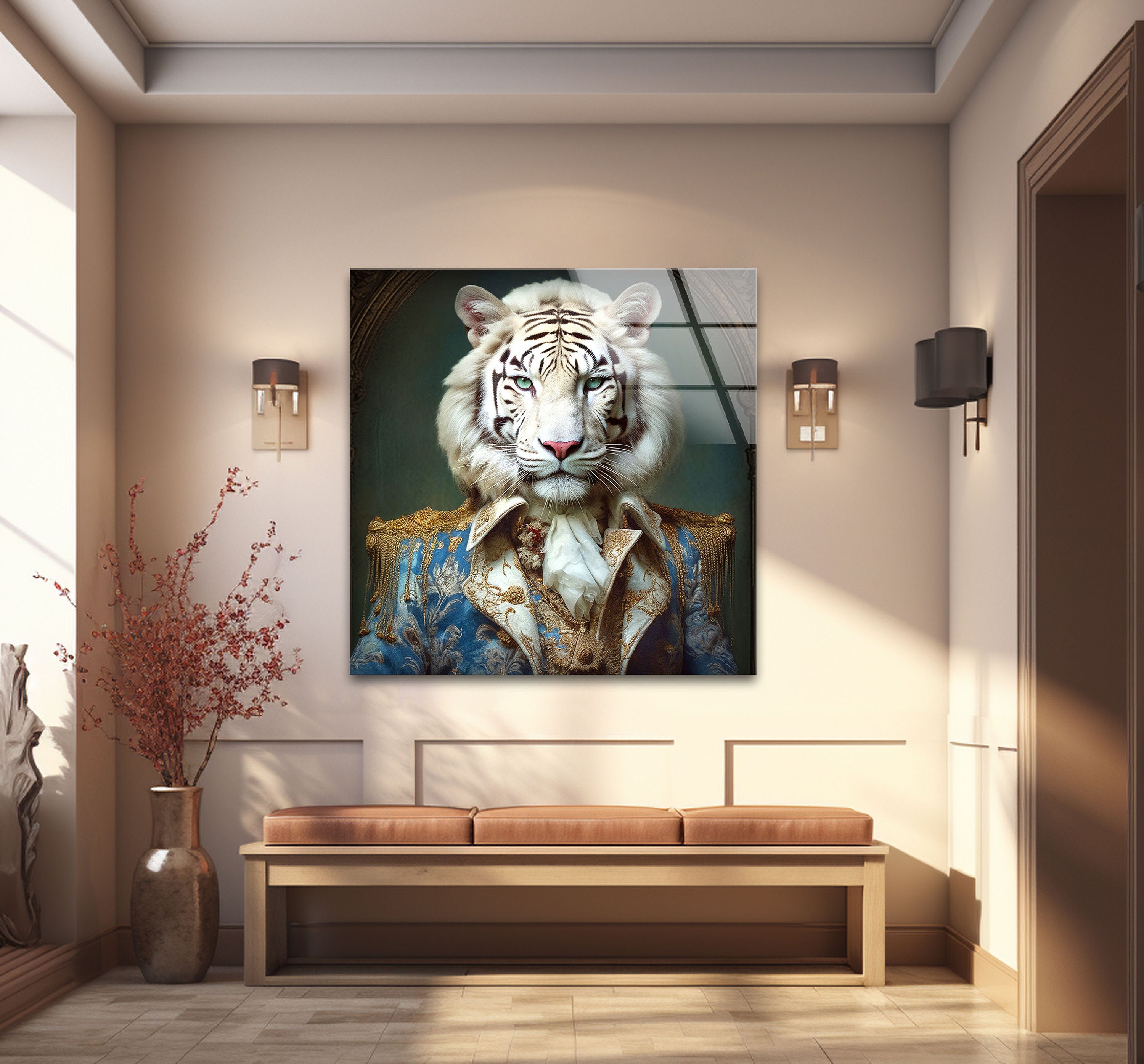Tempered Glass Wall Artlion Wall Art Giftwild Animal Wall Art