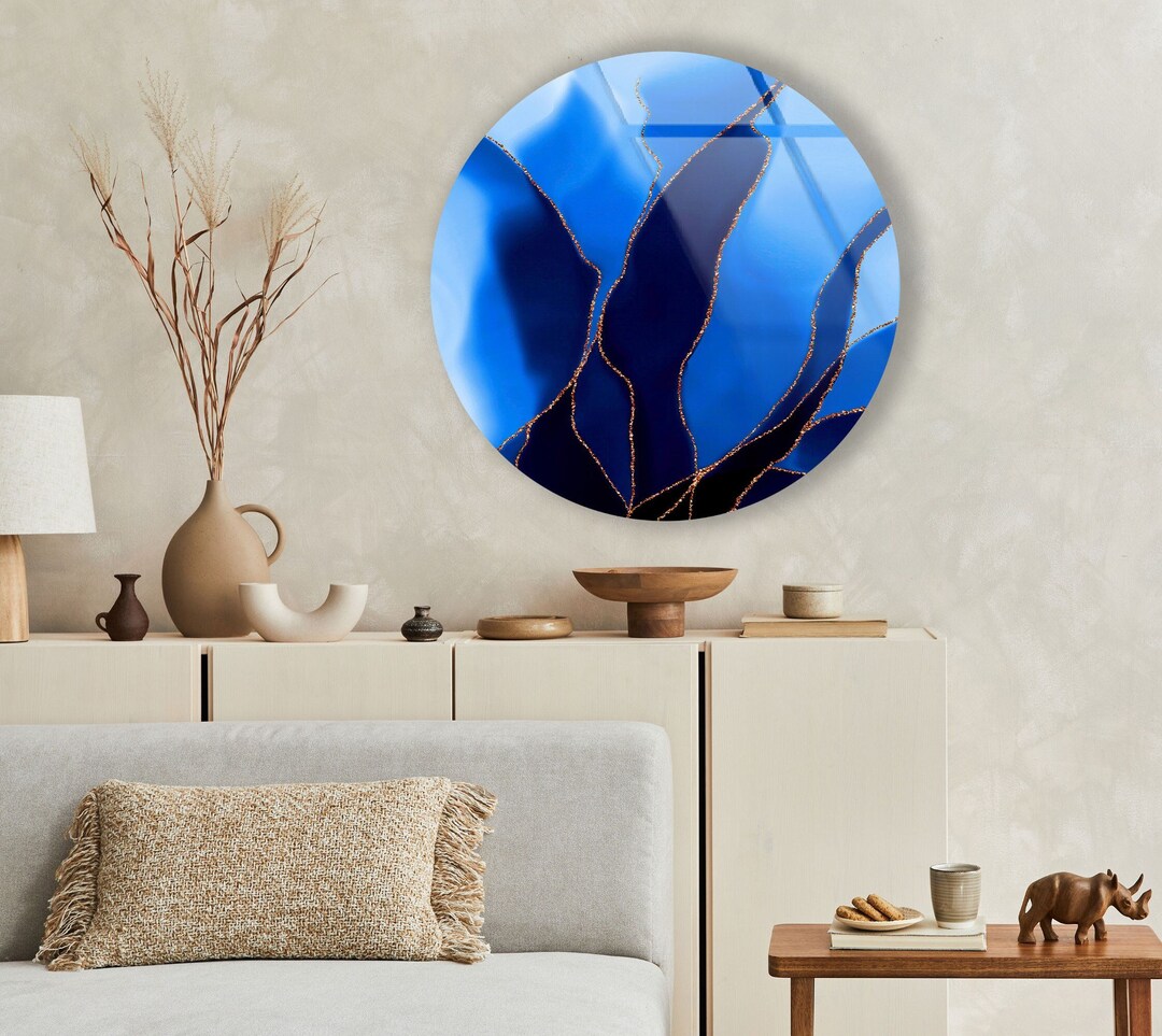 Tempered Glass Wall Artround Wall Art Giftcircle Wall Etsy