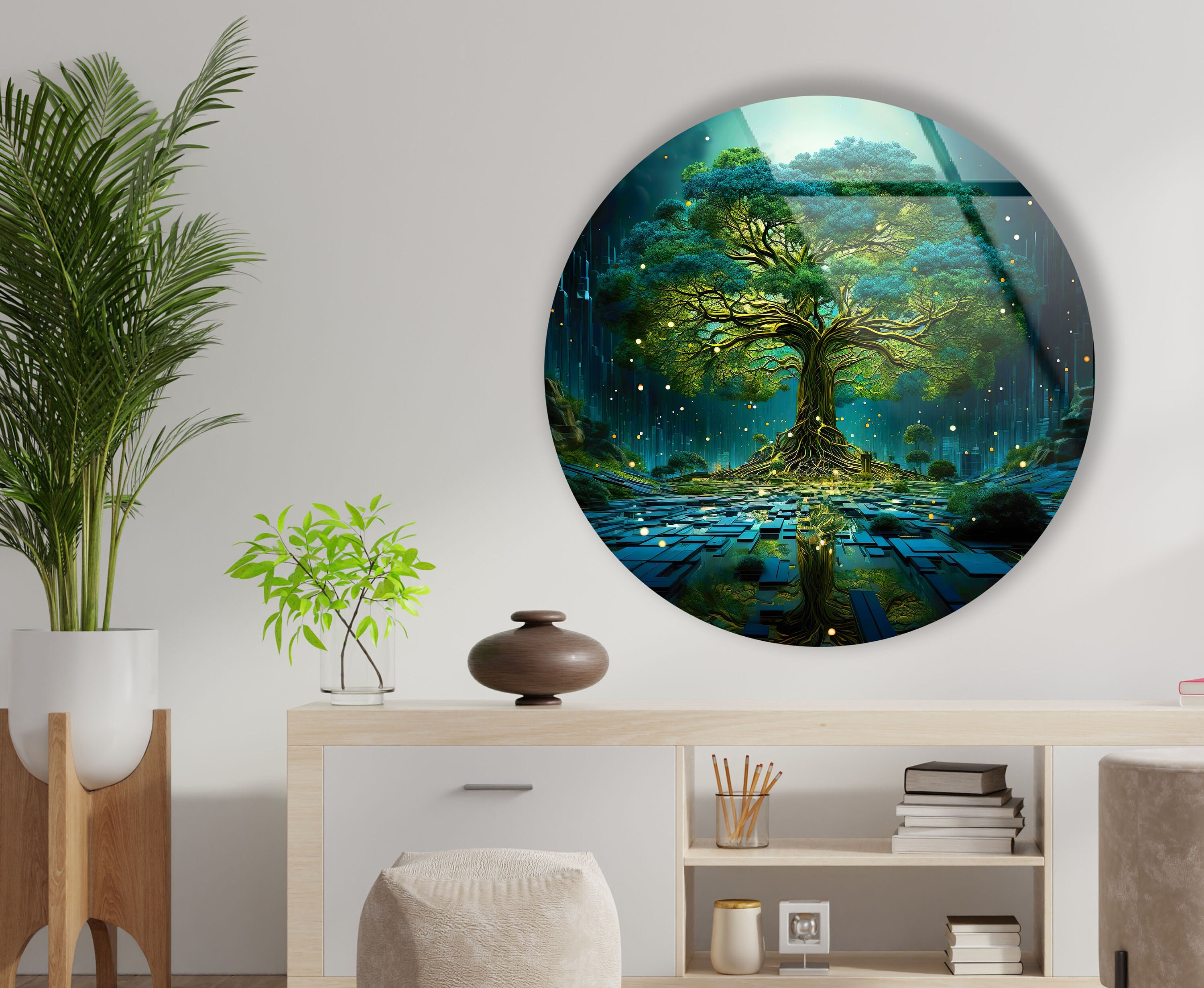 Tempered Glass Wall Artround Wall Art Giftnature Wall Arttempered