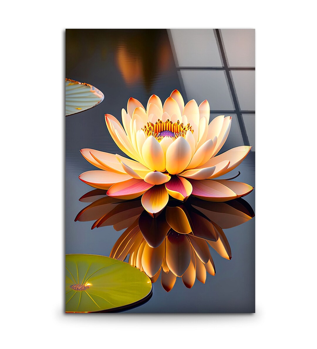 Tempered Glass Wall Artflower Lily Wall Art Giftcircle Wall Etsy