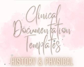 History and Physical SOAP note template, comprehensive physical, digital download, PDF