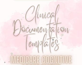 Cognitive Assessment SOAP note, digital download