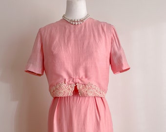 1960’s two piece pink wiggle dress