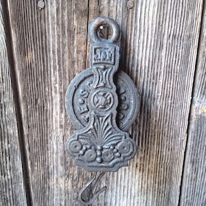 Antieke Franse ophangpoelie voor Olielamp / kroonluchter / uitschuifbare veerketting - jaren 1900