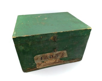 Alte hölzerne Aufbewahrungsbox für Notare/Anwälte für Register, Briefe, Notizbücher, französische Dokumente – 19. Jahrhundert