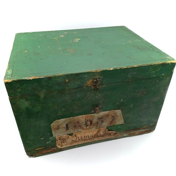 Ancien casier boîte en bois de rangement de Notaire / Avocats pour registres, lettres, carnets , documents Français - XIXè