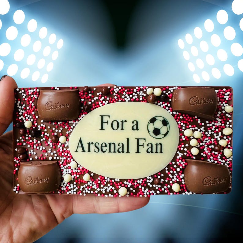 Arsenal Football Fan Belgian Chocolate Bar: Soccer Gift - Etsy UK