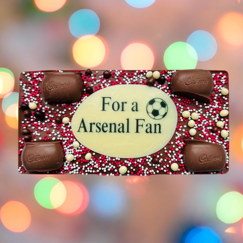 Arsenal Football Fan Belgian Chocolate Bar: Soccer Gift - Etsy UK