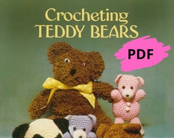 Vintage Teddy Bears Crochet Patterns, Pattern Book Instant Download PDF Pattern