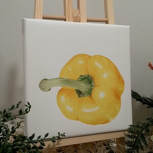 Printed canvas 20x20 cm &quot;Yellow Sweet Bell Pepper&quot;