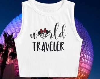 World Traveler crop top | Disney Epcot Inspired Crop Top | Disney shirt | Multi colors available
