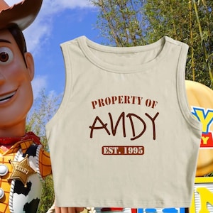 Property of Andy crop top | Disney Toy Stoy inspired Crop Top | Disney shirt | Multi colors available