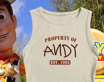 Toy Story Property of Andy crop top | Disney Toy Stoy inspired Crop Top | Disney shirt | Multi colors available