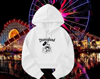Disneyland Mickey Hoodie crop top  | Disney inspired drawstring thermal lined crop top | Disney Hoodie | Disneyland Hoodie crop top