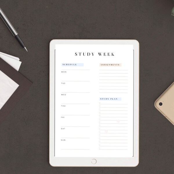 Downloadable Weekly Student Planner, plan your study week!