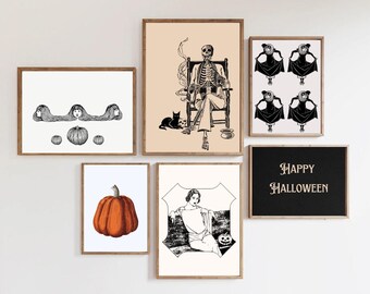 Halloween decor | vintage halloween | halloween print | halloween gallery wall set | home decor |Minimalist Home Decor | Instant Download