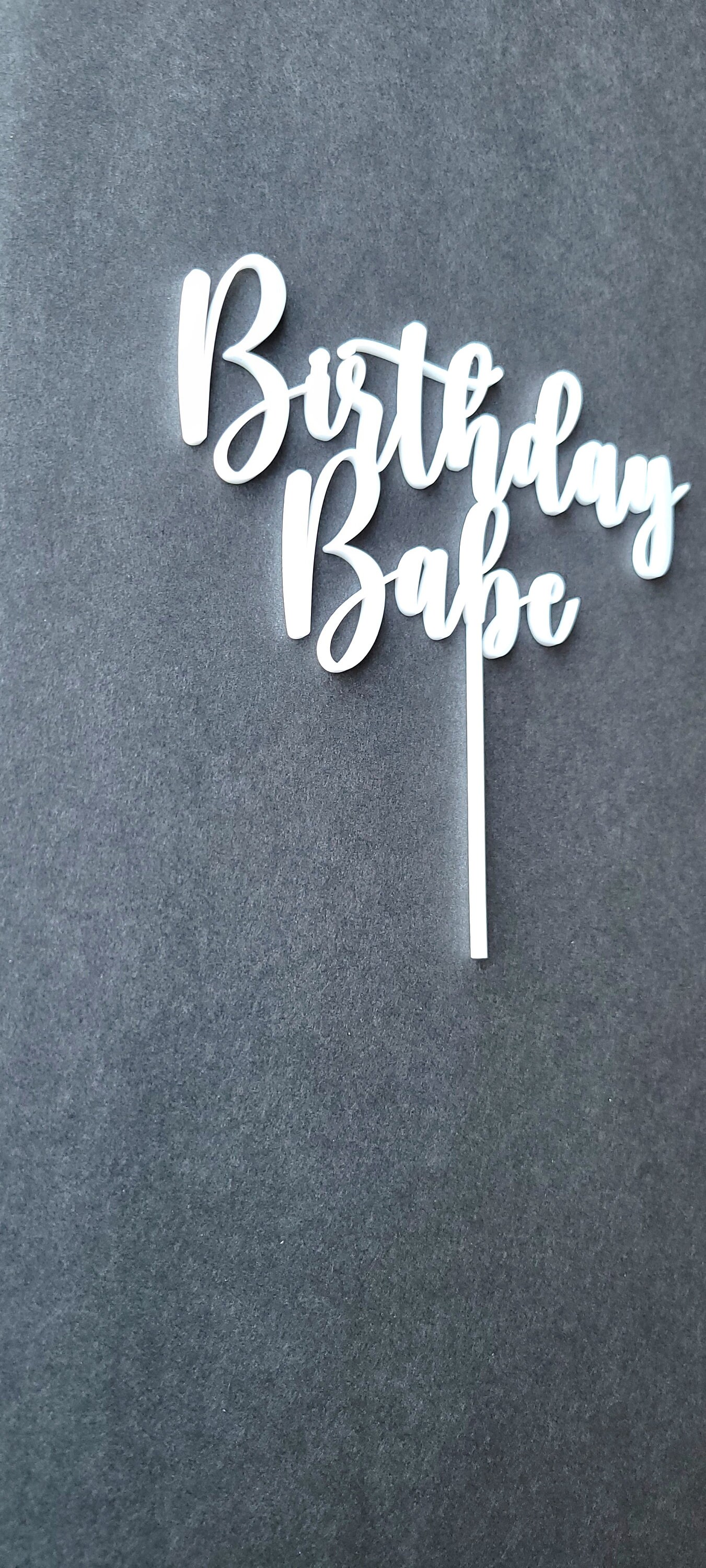 Birthday Babe Acrylic Cake Topper - Etsy