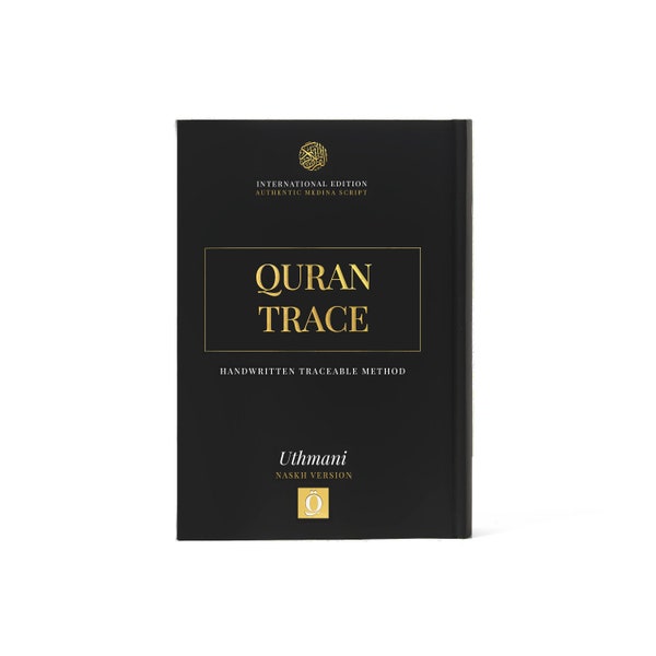 Quran Trace - Black (Kiswah Edition) Medina Uthmani Script - Hardcover Full Quran (620 Pages) International Bestseller