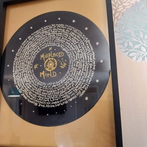 A3 Custom Written Wedding Song Lyrics Vinyl Framed Wedding gift