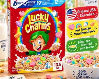 Lucky Charms Original 297 g – General Mills US Frühstückscerealien mit bunten Marshmallows
