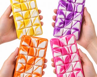 Squishy Schokoladentafel – weiches Fidget Toy im Swirl-Marmor-Look in verschiedenen Farben