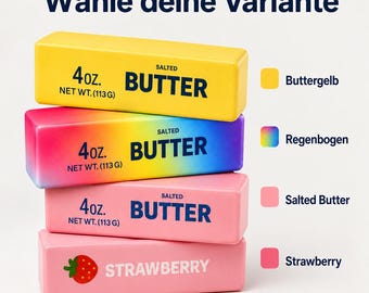 Butter Squishy – Food Squishy Fidget Toy in 4 außergewöhnlichen Designs