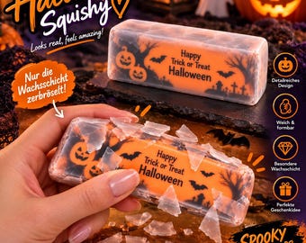 Halloween Squishy mit Wachsschicht –  Knautschspielzeug | Spooky Halloween Geschenk