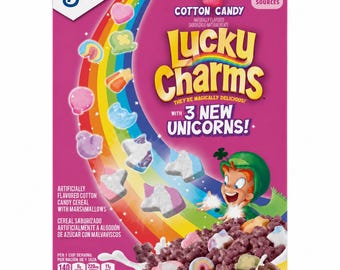 Lucky Charms Cotton Candy 300 g – Amerikanische Cerealien mit Marshmallows & Zuckerwatte Geschmack