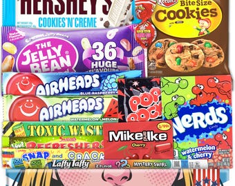 Prime USA Süßigkeiten Box | Amerikanische Candy Mix Geschenkbox | US Candy Auswahl | American Candy Geschenk für USA Fans | Candy & Bar®