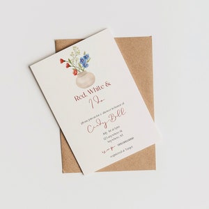 Red White & I do Bridal Shower Invitation, 4 de julho, Dia da Independência, EUA, Patriótico, Estados Unidos da América, CANVA editável, Floral