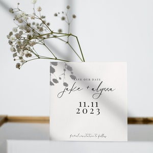 Save Our Date Verlobungsankündigung Kartenvorlage | Modern | Schlicht | Minimalistisch | Hochzeitspostkarte | Keine Software erforderlich | CANVA bearbeitbar